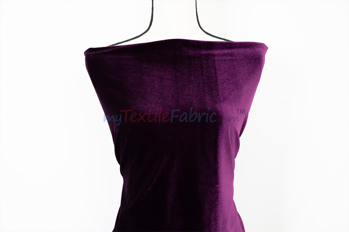 Soft and Plush Stretch Velvet Fabric | Stretch Velvet Spandex | 58" Wide | Spandex Velour for Apparel, Costume, Cosplay, Drapes |