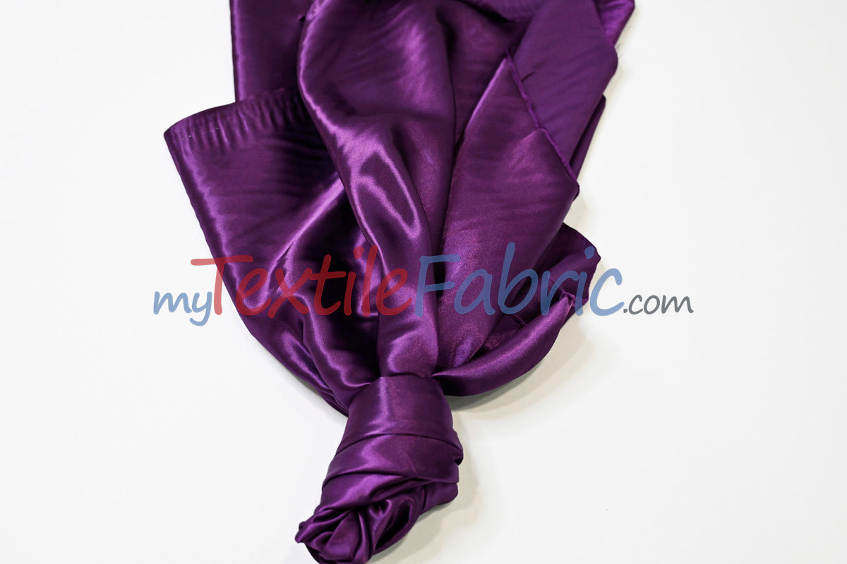 Stretch Charmeuse Satin Fabric | Soft Silky Satin Fabric | 96% Polyester 4% Spandex | Multiple Colors | Yards & Bolts