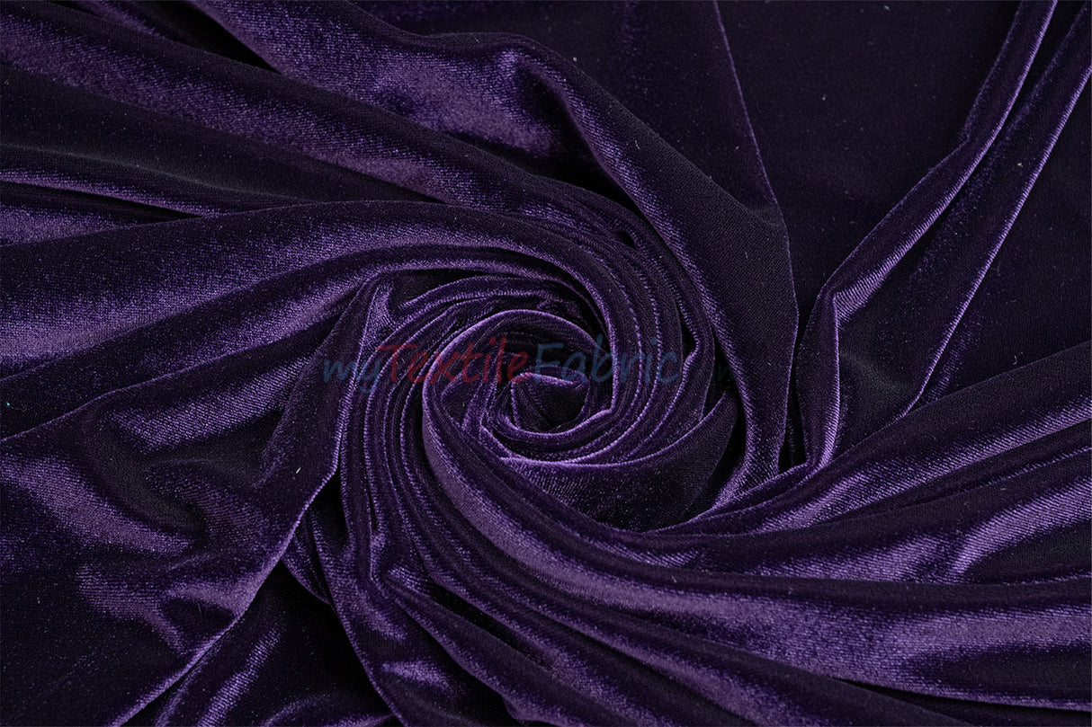 Soft and Plush Stretch Velvet Fabric | Stretch Velvet Spandex | 58" Wide | Spandex Velour for Apparel, Costume, Cosplay, Drapes |