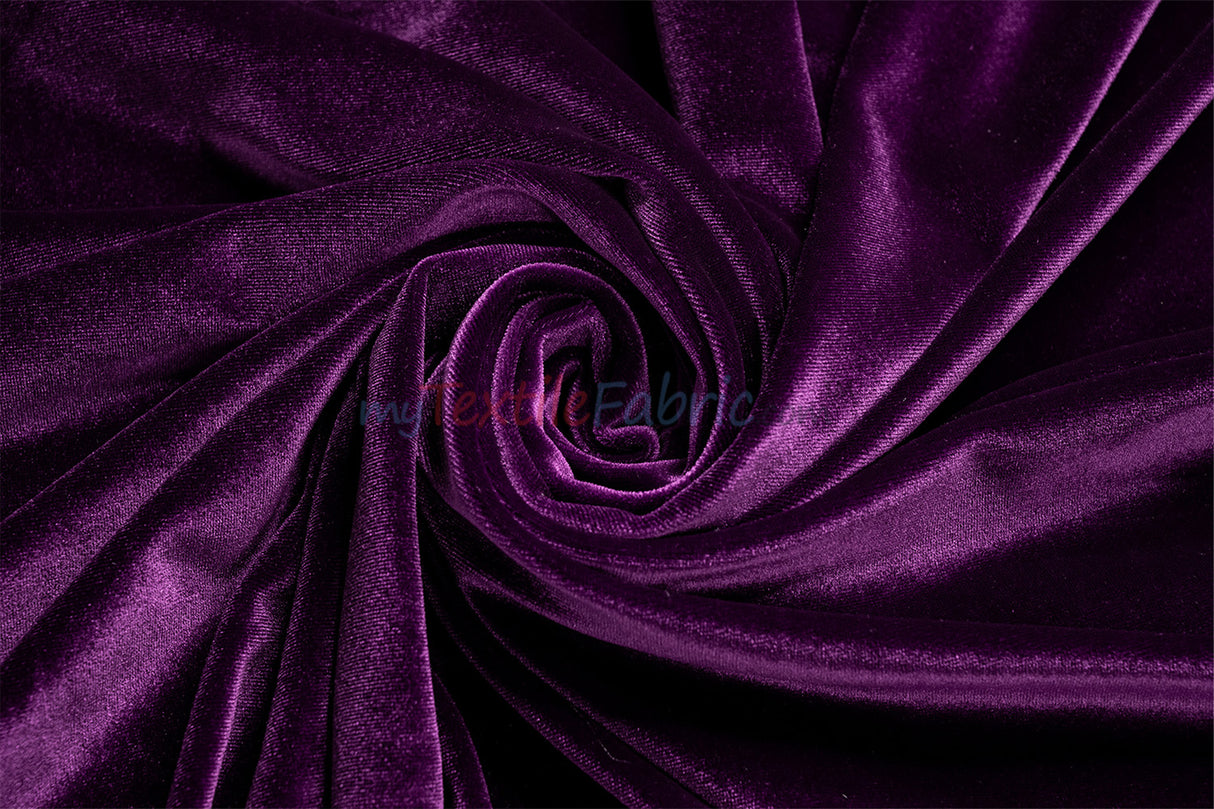 Soft and Plush Stretch Velvet Fabric | Stretch Velvet Spandex | 58" Wide | Spandex Velour for Apparel, Costume, Cosplay, Drapes |
