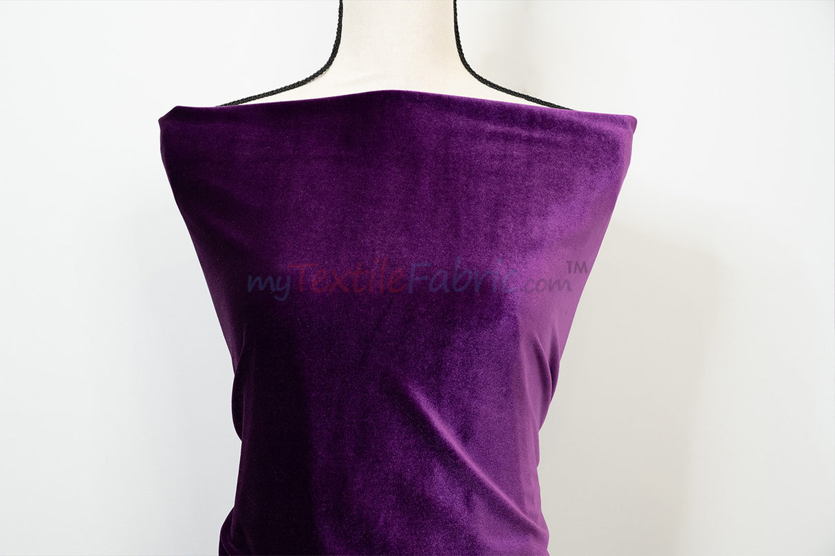Soft and Plush Stretch Velvet Fabric | Stretch Velvet Spandex | 58" Wide | Spandex Velour for Apparel, Costume, Cosplay, Drapes |