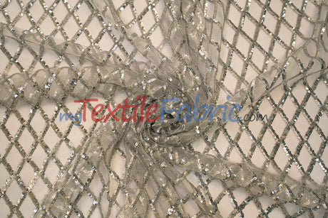 Luxury Glitz Sequins Lace Fabric | Bridal Lace Fabric | 54" Wide | Multiple Colors | Sequins Fabric by the Yard |