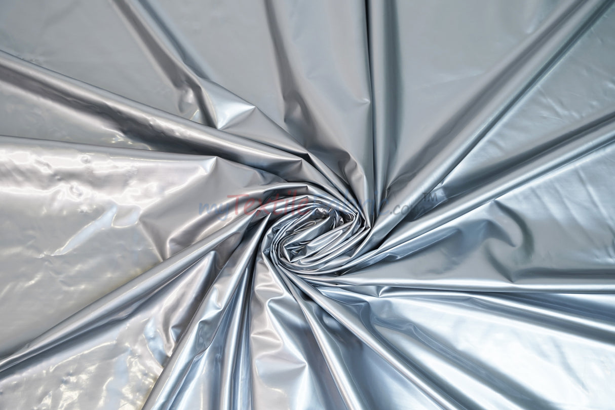 Shiny Stretch Patent Vinyl Fabric | 94% Polyester, 6% Spandex | 55" Wide | Glossy & Flexible Material for Fashion and Crafts