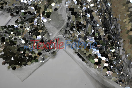 Fish Scale Paillette Sequins Fabric | 9mm Sequins Fabric | 52" Wide | Multiple Colors |