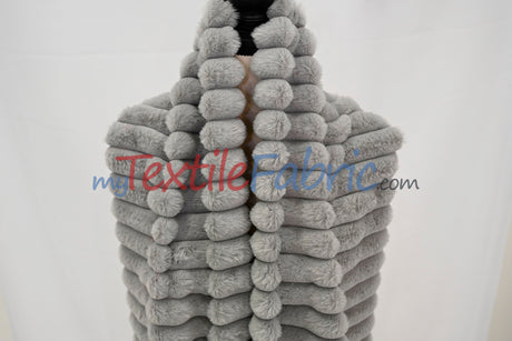 Striped Rabbit Fur Fabric by the Yard | Ultra-Soft Plush Faux Fur | 64/66” Wide | Available in Multiple Colors