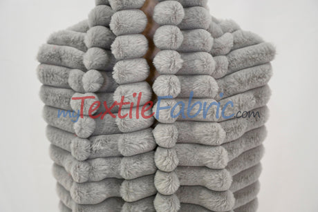 Striped Rabbit Fur Fabric by the Yard | Ultra-Soft Plush Faux Fur | 64/66” Wide | Available in Multiple Colors