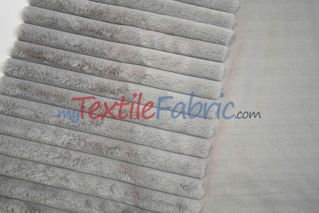 Striped Rabbit Fur Fabric by the Yard | Ultra-Soft Plush Faux Fur | 64/66” Wide | Available in Multiple Colors