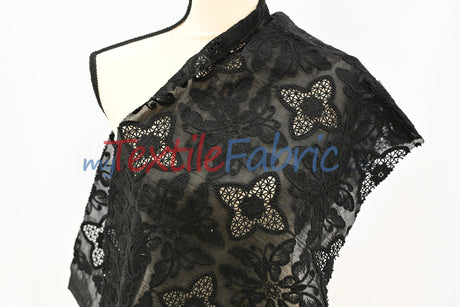 Butterfly Embroidery Cotton Fabric | Intricate Embroidery | 100% Cotton | 52–54" Wide