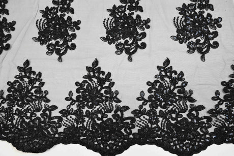 Camilla Embroidery Fabric | Bridal Lace Design YX 1098 | 52" Wide |