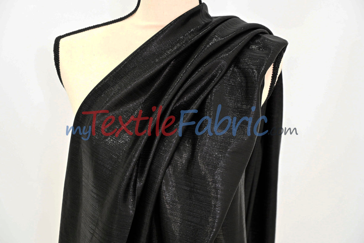 Metallic Stretch Slinky Fabric by the Yard | 58” Wide | 2 Way Stretch | Multiple Colors