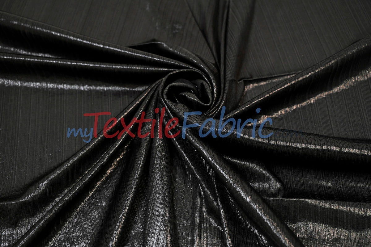 Metallic Stretch Slinky Fabric by the Yard | 58” Wide | 2 Way Stretch | Multiple Colors