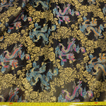 Load image into Gallery viewer, New Oriental Dragon Brocade | Chinese Oriental Dragon Brocade | 45&quot; Wide | Chinese Brocade Fabric | Fabric mytextilefabric Yards Black 
