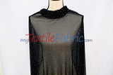 Rhinestone Stretch Power Mesh Fabric | Iridescent Crystal Embellished | Soft &amp; Lightweight | 58″ Wide | Ideal for Dancewear &amp; Costumes