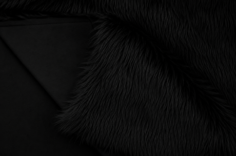Black and White Long Pile Shaggy Faux Fur Fabric by the Yard | 2" Pile | 60" Wide | Acrylic Polyester |