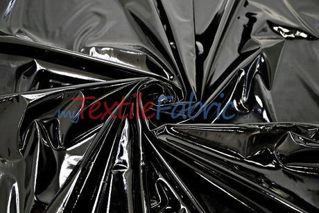 Shiny Stretch Patent Vinyl Fabric | 94% Polyester, 6% Spandex | 55" Wide | Glossy & Flexible Material for Fashion and Crafts