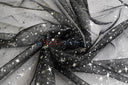 Shooting Star Foil Organza Fabric| 60" Wide | Sheer Organza with Foil Silver Metallic Star | Decor, Overlays, Accents, Dresses, Apparel |