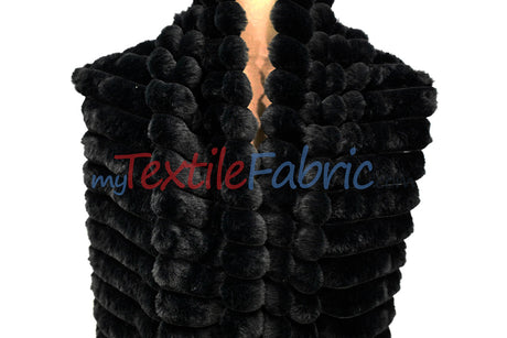 Striped Rabbit Fur Fabric by the Yard | Ultra-Soft Plush Faux Fur | 64/66” Wide | Available in Multiple Colors