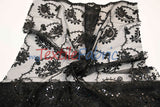 Coco Paisley Sheer Embroidery |  Double Scallop Lace | 52" Wide |