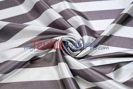 2" Stripe Satin Fabric | Soft Satin Stripe Charmeuse Fabric | 60" Wide | Multiple Colors |