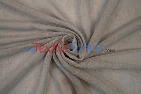 Swiss Sheer Fabric | Linen-Look Sheer Drapery | 130″ Wide | Event & Home Curtains |
