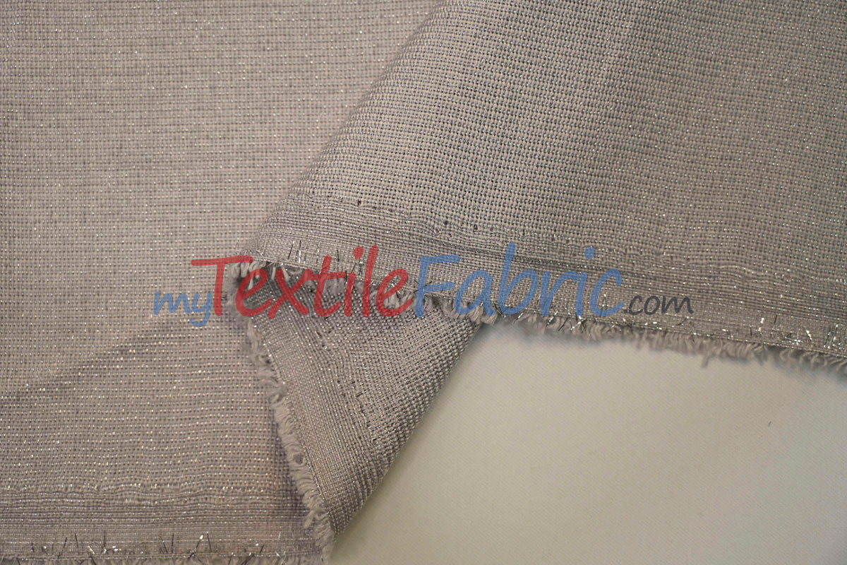 Metallic Vintage Linen Fabric | Imitation Burlap with Metallic Foil | 60" Wide | Washable Burlap Fabric for Decor |