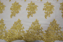 Load image into Gallery viewer, Camilla Embroidery Fabric | Bridal Lace Design YX 1098 | 52&quot; Wide |