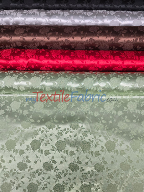 Satin Jacquard - Satin Flower Brocade - Sample Swatch 3x3