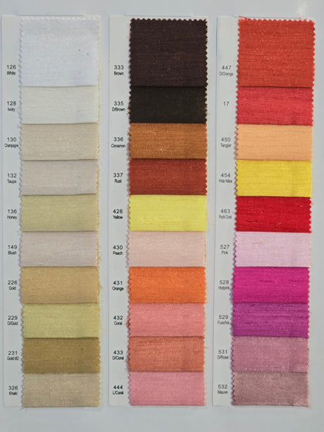 Shantung Satin Fabric - Satin Dupioni Silk Fabric - 60&#34; Wide - Multiple Colors - Sample Swatch