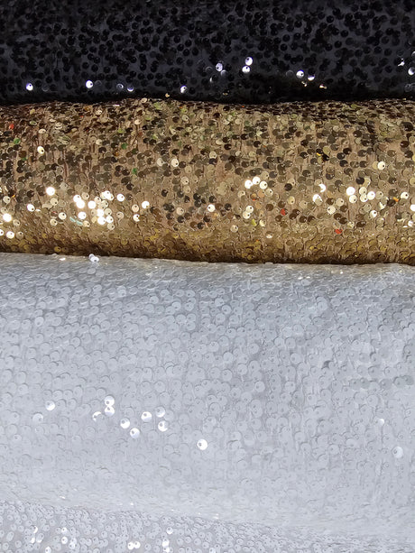 Sequins Taffeta Fabric by the Yard | Glitz Sequins Taffeta Fabric | Raindrop Sequins | 54" Wide | Tablecloths, Runners, Dresses, Apparel |