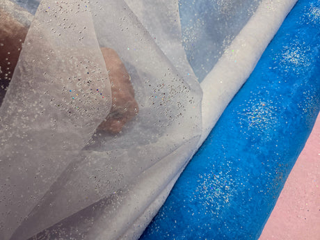Sparkle Organza Fabric | Glitter Beads on Organza Fabric | 58" Wide |
