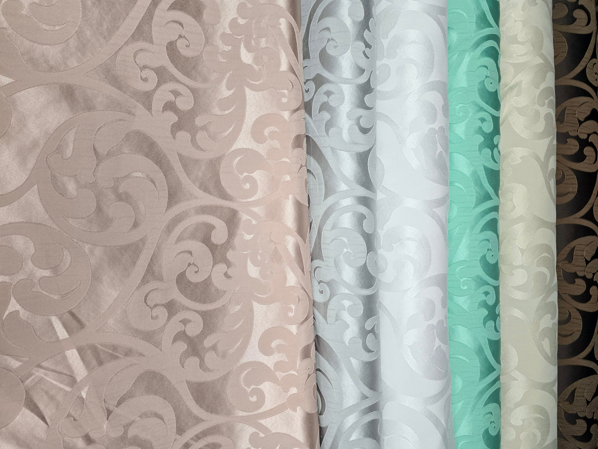 Victorian Damask Jacquard Fabric | Victorian Damask Brocade | 60" Wide | Drapery, Curtains, Tablecloth, Costume | Multiple Colors |
