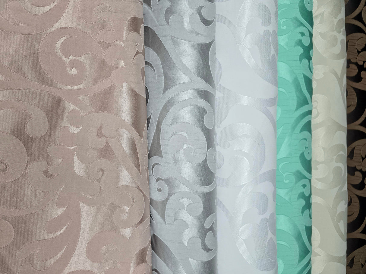 Victorian Damask Jacquard Fabric | Victorian Damask Brocade | 60" Wide | Drapery, Curtains, Tablecloth, Costume | Multiple Colors |