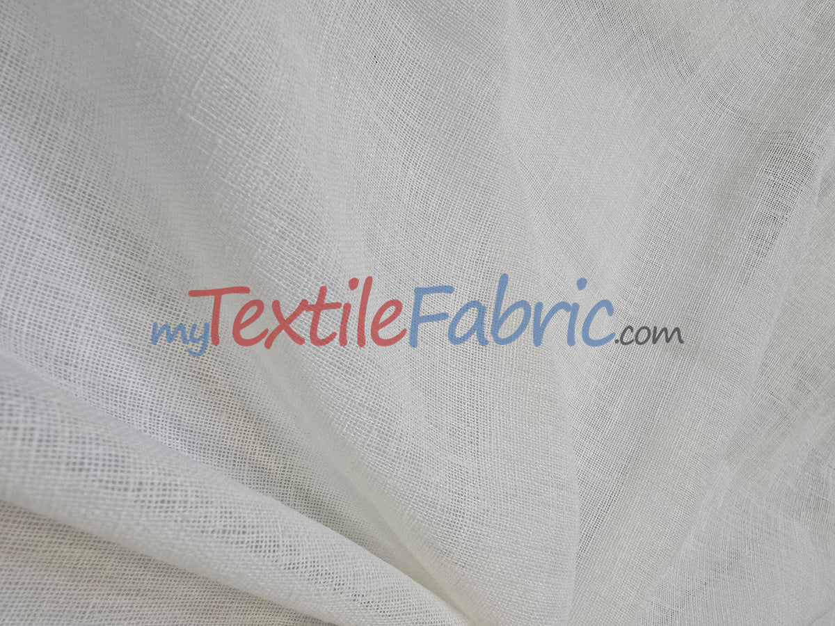 Extra Wide Turkish Sheer Fabric | 108" Wide | Textured Sheered Linen Fabric for Drapery and Curtains |