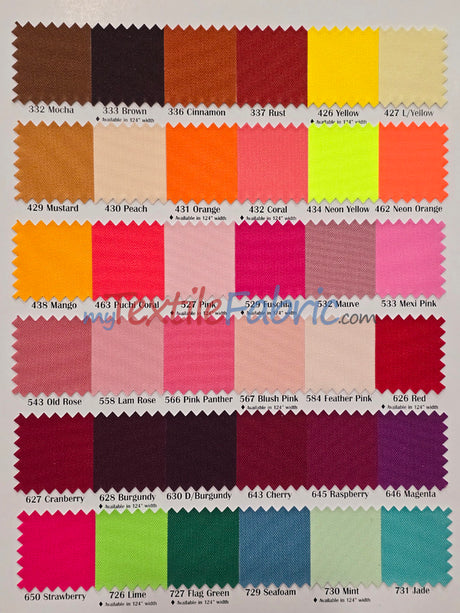 60" Wide Polyester Fabric Yards and Bolts | Visa Polyester Poplin Fabric | Basic Polyester for Tablecloths, Drapery, and Curtains