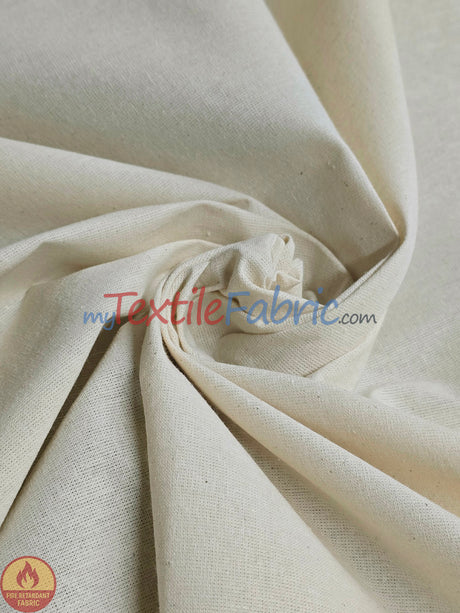 125” Fire Retardant Natural Muslin | Extra-Wide Cotton Fabric for Stage, Drapery & Scenic Use