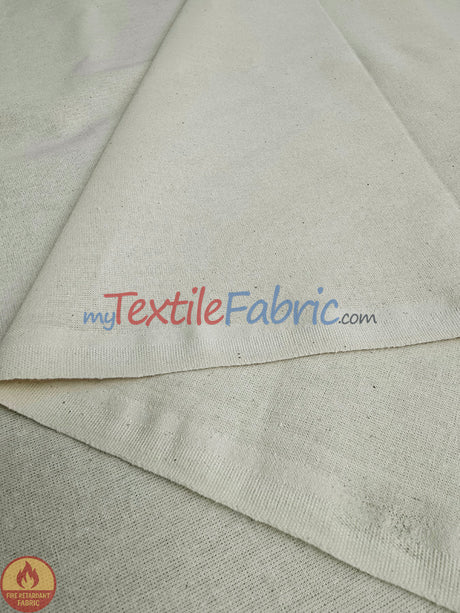 125” Fire Retardant Natural Muslin | Extra-Wide Cotton Fabric for Stage, Drapery & Scenic Use