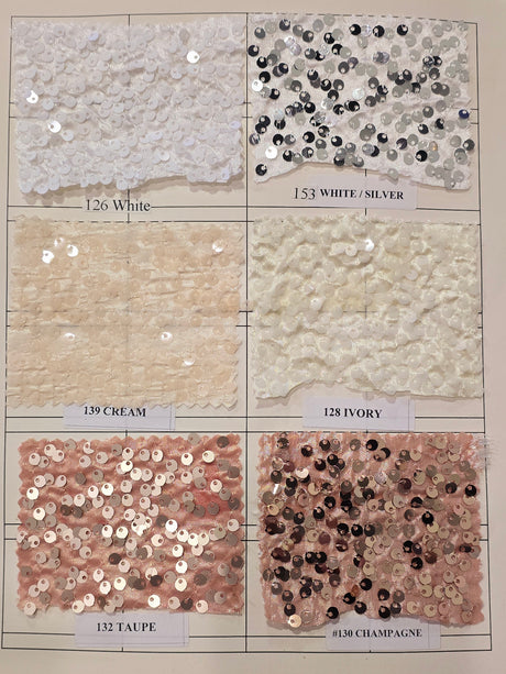 Sequins Taffeta Fabric by the Yard | Glitz Sequins Taffeta Fabric | Raindrop Sequins | 54" Wide | Tablecloths, Runners, Dresses, Apparel |