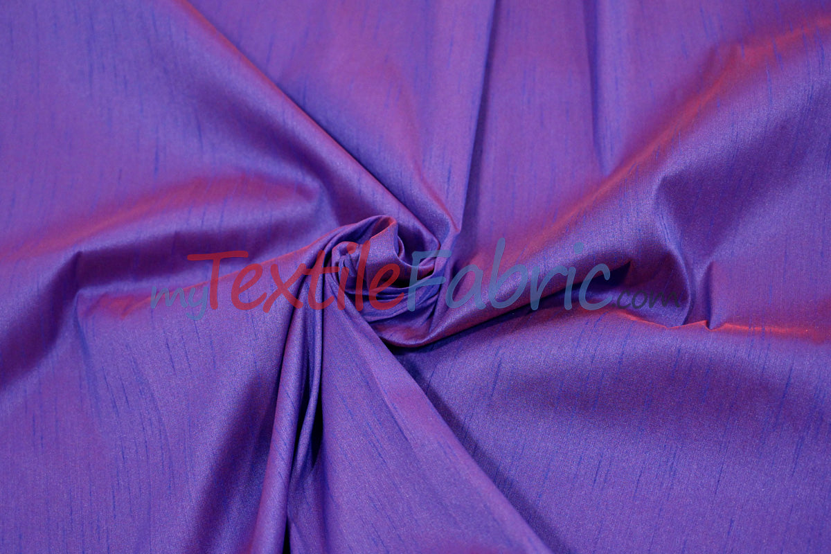 Polyester Silk Fabric - Faux Silk - Polyester Dupioni Fabric - Sample Swatch - 54&#34; Wide - Multiple Colors