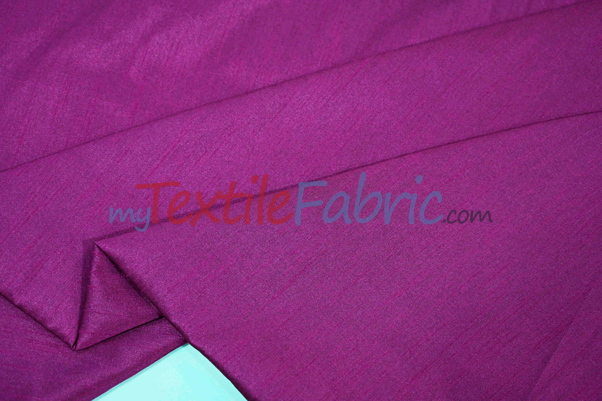 Polyester Silk Fabric - Faux Silk - Polyester Dupioni Fabric - Sample Swatch - 54&#34; Wide - Multiple Colors