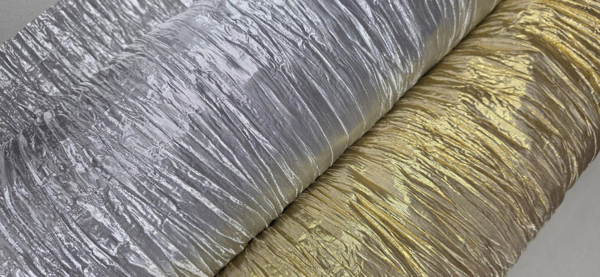 Crush Lame | Metallic Crease Crinkled Lame | 52" Wide |