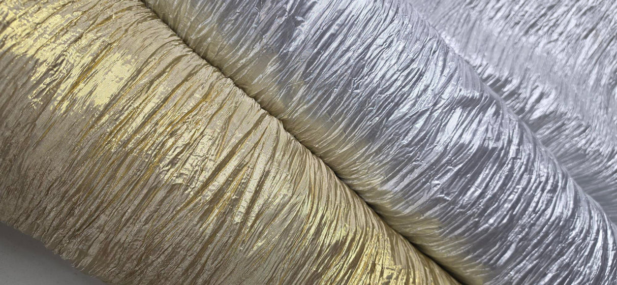 Crush Lame | Metallic Crease Crinkled Lame | 52" Wide |