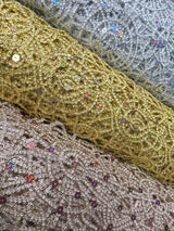 Open Weave Chain Chemical Lace Fabric by the Yard and Wholesale Bolt | 50" Wide |