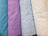 Polyester Cotton Eyelet Embroidery | Double Sided Border | 45" Wide | Medium Eyelet |