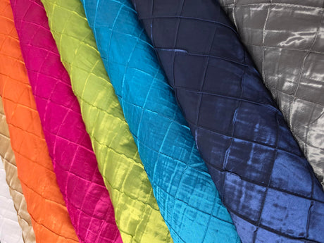 Taffeta Pintuck Fabric | 2"x2" Diamond | Diamond Taffeta Fabric | 54" Wide | Multiple Colors |