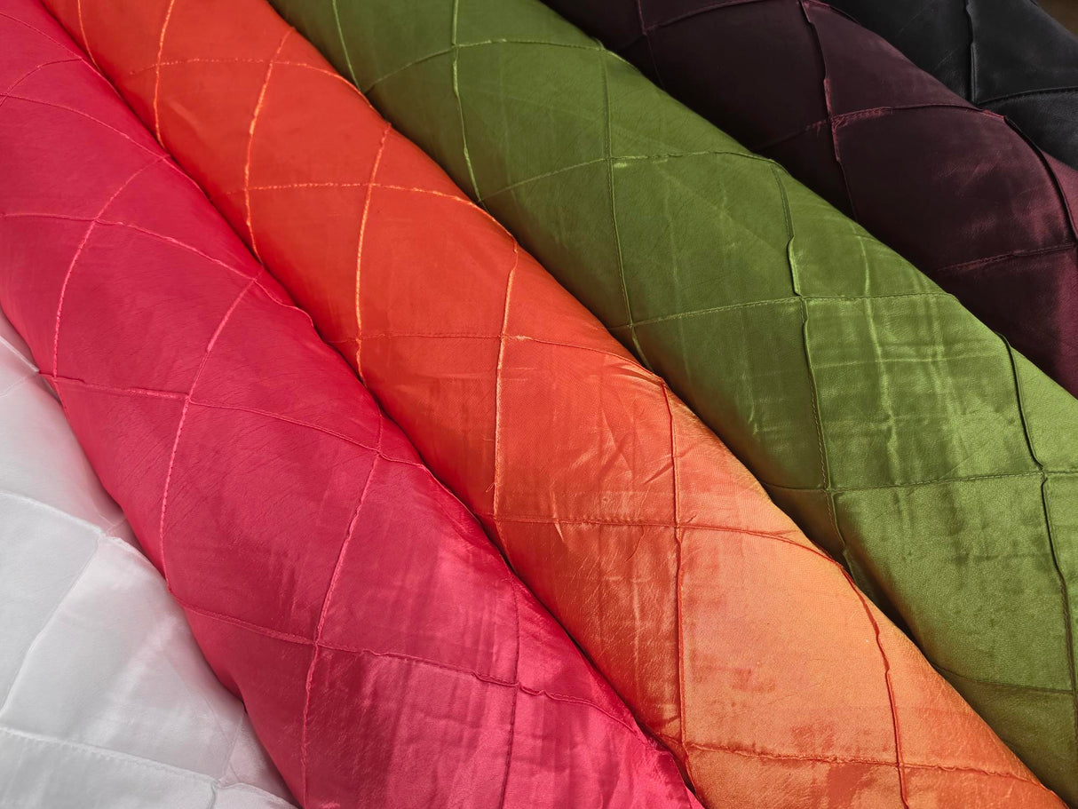 Taffeta Pintuck Fabric | 4"x4" Diamond | Diamond Taffeta Fabric | 58" Wide | Multiple Colors Yards & Bolts