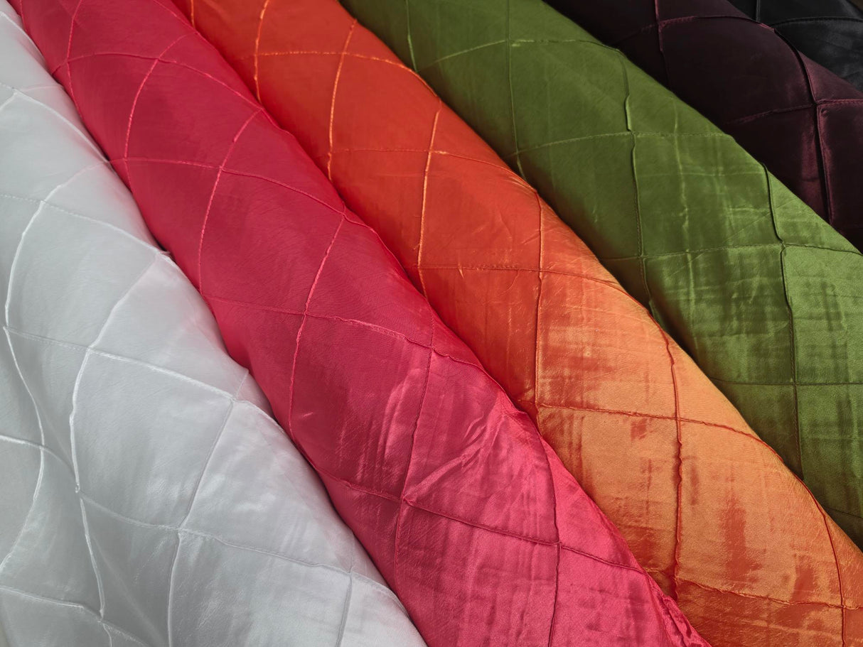 Taffeta Pintuck Fabric | 4"x4" Diamond | Diamond Taffeta Fabric | 58" Wide | Multiple Colors Yards & Bolts