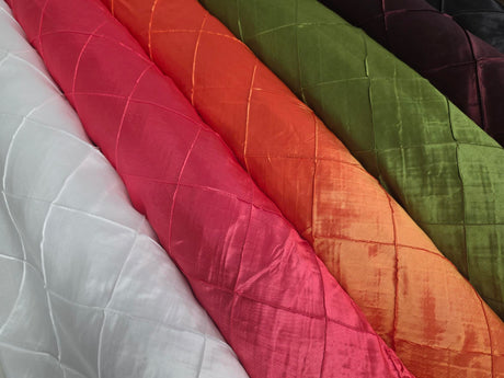 Taffeta Pintuck Fabric | 4"x4" Diamond | Diamond Taffeta Fabric | 58" Wide | Multiple Colors Yards & Bolts