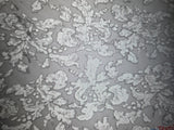 Silver Wendy Lace Sequins Fabric | Bridal Metallic Lace with Sequins | 54" Wide |