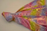 Rainbow Shattered Hologram Spandex |4 Way Stretch Dancewear Fabric | 58/60" Wide | Rainbow Spandex Fabric