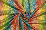 Rainbow Shattered Hologram Spandex |4 Way Stretch Dancewear Fabric | 58/60" Wide | Rainbow Spandex Fabric